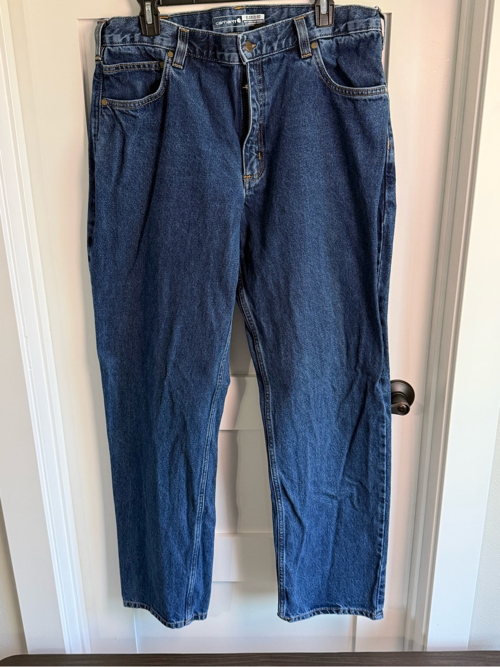 Carhartt Men’s Relaxed Jeans - Dark Blue Denim 38x34